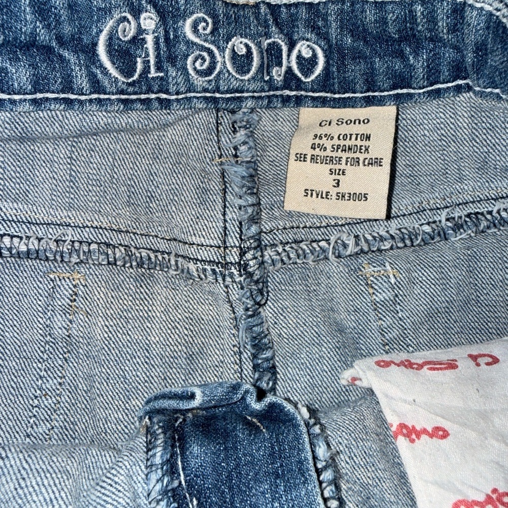 Ci Sono Blue Distressed Denim Mini Skirt - Picture 5 of 5